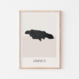 Póster de mapa de Jamaica, impresión de Jamaica, impresión de mapa de Jamaica, arte de pared bohemio minimalista, impresión artística de Jamaica para decoración del hogar o regalo