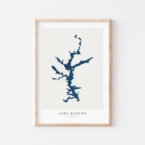 Lago Burton, Stampa Lago Burton, Poster Lago Burton, Arte Lago Burton, Arte murale Lago, Stampa mappa Lago, Regalo casa Lago, Stampa Lago, Georgia