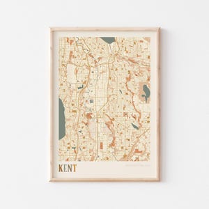 Kent Karte Poster, Kent Druck, Kent Poster, Kent Wandkunst, Washington, Reisegeschenk, Boho Dekor