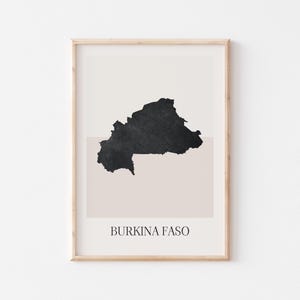 Burkina Faso Map Poster, Burkina Faso Print, Burkina Faso Map Print Minimalist Boho Wall Art, Burkina Faso Art Print Decor For Home or Gift