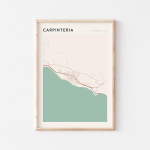 Carpinteria Map Poster, Carpinteria Print, Carpinteria Poster, Carpinteria Wall Art, California, Travel Gift, Minimalist Art