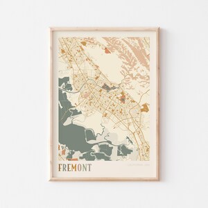 Affiche de carte de Fremont, impression de Fremont, affiche de Fremont, art mural Fremont, Californie, cadeau de voyage, art mural bohème, cadeau grand-père