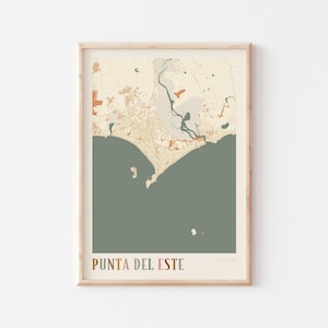 Affiche de carte de Punta Del Este, impression de Punta Del Este, affiche de Punta Del Este, art mural de Punta del Este, Uruguay, cadeau de voyage, déco bohème