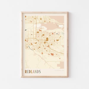 Redlands Map Poster, Redlands Print, Redlands Poster, Redlands Wall Art, California, Travel Gift, Boho Decor