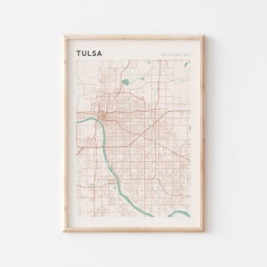 Tulsa Karte Poster, Tulsa Druck, Tulsa Poster, Tulsa Wandkunst, Oklahoma, Reisegeschenk, Scandi Poster