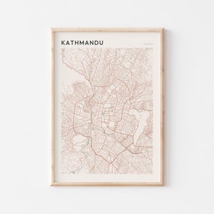 Kathmandu kaart poster, Kathmandu print, Kathmandu poster, Kathmandu kunst aan de muur, Nepal, reiscadeau, Scandi print