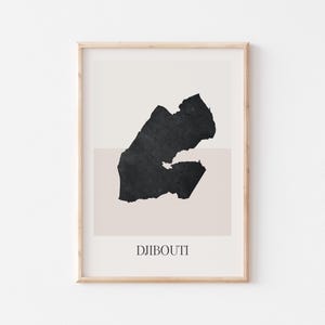 Djibouti Map Poster, Djibouti Print, Djibouti Map Print Minimalist Boho Wall Art, Djibouti Art Print Decor For Home or Gift