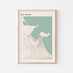 Cartel del mapa de Da Nang, impresión de Da Nang, cartel de Da Nang, arte de la pared de Da Nang, Vietnam, regalo de viaje, cartel Scandi