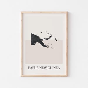 Papua New Guinea Map Poster, Papua New Guinea Print, Papua New Guinea Map Print Minimalist Boho Wall Art, Papua New Guinea Art Print Decor