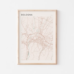 Bologneser Karte Poster, Bologneser Druck, Bologneser Poster, Bologneser Wanddruck, Italien, Reisegeschenk, Scandi Poster