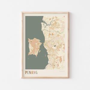 Pôster com mapa de Ipoh, Impressão de Ipoh, Arte de parede de Ipoh, Malásia, Presente de viagem, Impressão boho