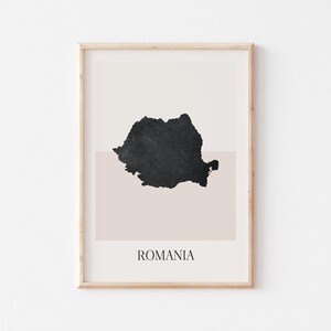 Romania Map Poster, Romania Print, Romania Map Print Minimalist Boho Wall Art, Romania Art Print Decor For Home or Gift