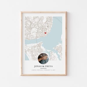 Regalo de compromiso, Impresión de compromiso, Regalo para pareja comprometida, Impresión de mapa personalizada, Regalo de compromiso para ella, Regalos de compromiso