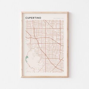 Cupertino Map Poster, Cupertino Print, Cupertino Poster, Cupertino Wall Art, California, Travel Gift, Farmhouse Wall Decor, City Map Poster