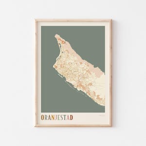 Affiche de carte d'Oranjestad, impression d'Oranjestad, affiche d'Oranjestad, art mural Oranjestad, Aruba, cadeau de voyage, décoration bohème