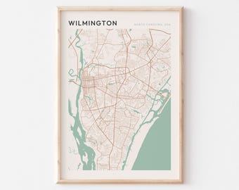 Wilmington Map Poster, Wilmington Print, Wilmington Poster, Wilmington Wall Art, North Carolina, Travel Gift, Farmhouse Decor