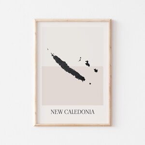 Affiche de carte de Nouvelle-Calédonie, impression de carte de Nouvelle-Calédonie, impression de carte de Nouvelle-Calédonie, art mural bohème minimaliste, impression d'art de Nouvelle-Calédonie, déco pour la maison