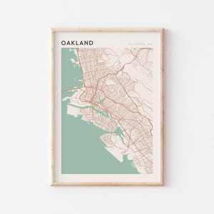 Oakland Map Poster, Oakland Print, Oakland Poster, Oakland Wall Art, California, Travel Gift, Farmhouse Wall Decor, Gift for Lawyer