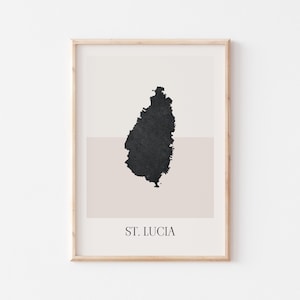 Saint Lucia Map Poster, Saint Lucia Print, Saint Lucia Map Print Minimalist Boho Wall Art, Saint Lucia Art Print Decor For Home or Gift