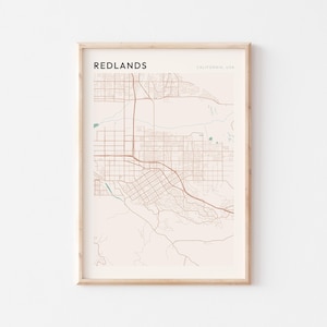 Redlands Map Poster, Redlands Print, Redlands Poster, Redlands Wall Art, California, Travel Gift, Minimalist Art