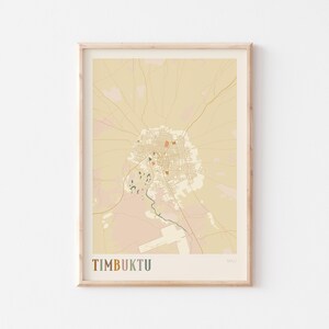 Affiche de carte de Tombouctou, impression de Tombouctou, affiche de Tombouctou, art mural Tombouctou, Mali Afrique, cadeau de voyage, déco bohème