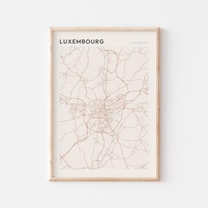 Affiche de carte du Luxembourg, impression du Luxembourg, affiche du Luxembourg, art mural du Luxembourg, Luxembourg, cadeau de voyage, art de la ferme