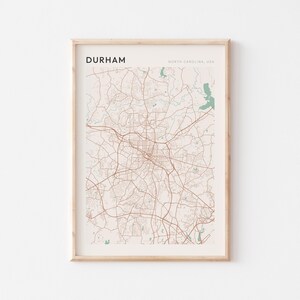 Durham Map Poster, Durham Print, Durham Poster, Durham Wall Art, North Carolina, Travel Gift, Farmhouse Decor