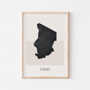Chad Map Poster, Chad Print, Chad Map Print Minimalist Boho Wall Art, Chad Art Print Decor For Home or Gift