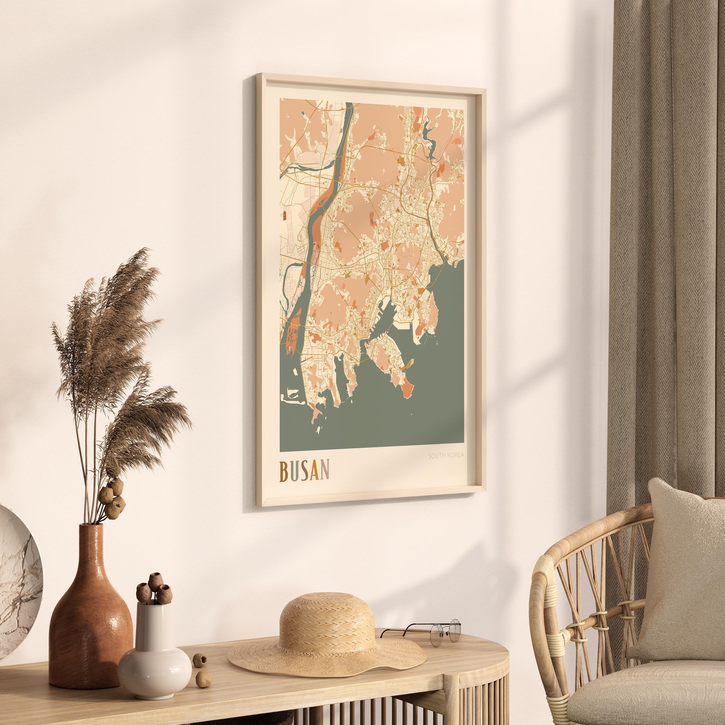 Busan Map Poster, Busan Print, Busan Poster, Busan Wall Art, South ...