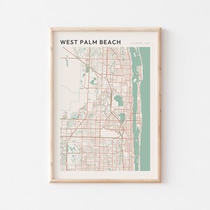 West Palm Beach Map Poster, West Palm Beach Print, West Palm Beach Poster, West Palm Beach Wall Art, Florida, Travel Gift, Farmhouse Decor