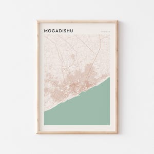 Affiche de carte de Mogadiscio, impression de Mogadiscio, affiche de Mogadiscio, art mural Mogadiscio, Somalie Afrique, cadeau de voyage, art minimaliste