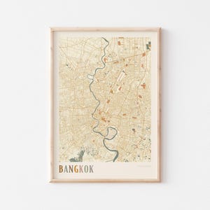 Bangkok Map Poster, Bangkok Print, Bangkok Poster, Bangkok Wall Art, Thailand, Travel Gift, Boho Print