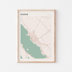 Zadar Map Poster, Zadar Print, Zadar Poster, Zadar Wall Art, Croatia, Travel Gift, Farmhouse Decor
