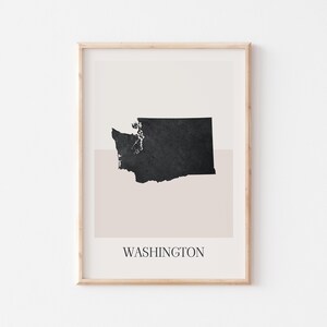 Affiche de carte de Washington, impression de Washington, impression de carte de Washington, art mural bohème minimaliste, impression d'art de Washington, décoration pour la maison ou un cadeau