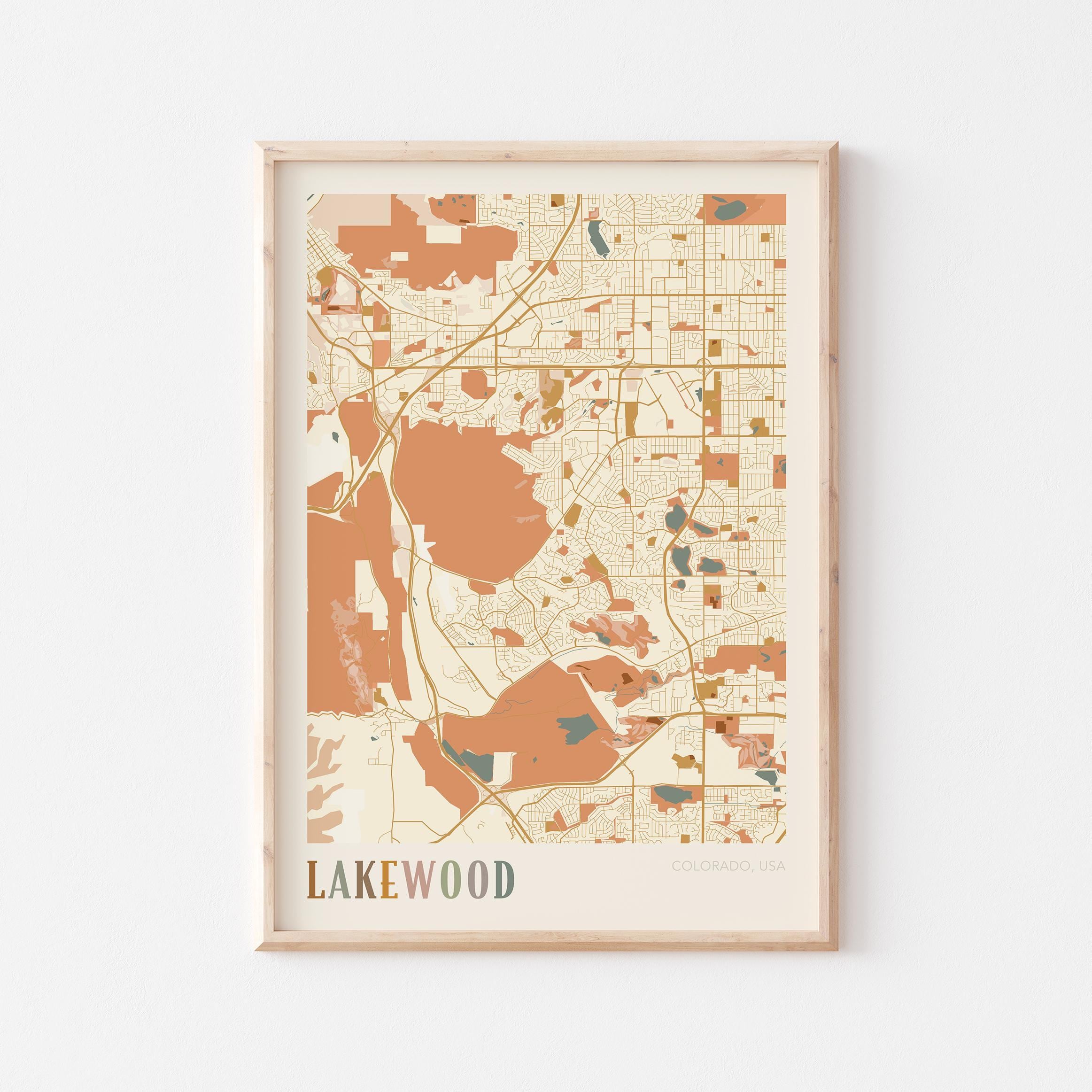 Lakewood Map Poster, Lakewood Print, Lakewood Poster, Lakewood Wall Art ...