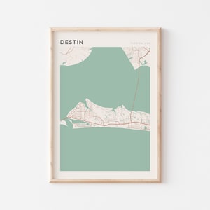 Destin-kaartposter, Destin-afdruk, Destin-poster, Destin-muurkunst, Destin-stadskaart, Florida, reiscadeau, boerderijmuurdecoratie