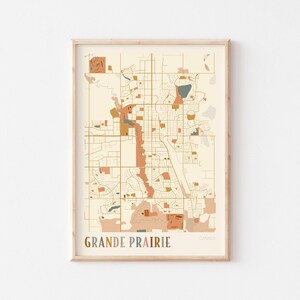 Grande Prairie Map Poster, Grande Prairie Wall Art, Grande Prairie Map, Grande Prairie Poster, Grande Prairie Print, Alberta Canada Boho Art