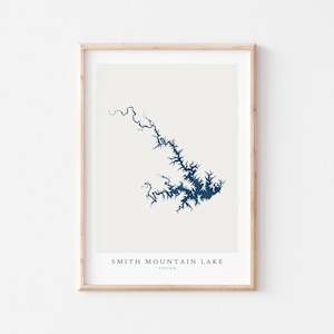 Smith Mountain Lake, Smith Mountain Lake-afdruk, Smith Mountain Lake-poster, Smith Mountain Lake-kunst, kunst aan de muur Lake, Lake-kaartafdruk, Virginia