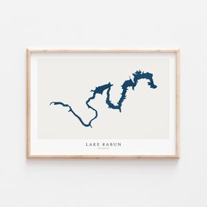 Lago Rabun, Stampa Lago Rabun, Poster Lago Rabun, Arte Lago Rabun, Arte murale Lago, Stampa mappa Lago, Regalo casa Lago, Stampa Lago, Georgia