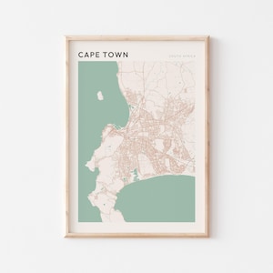 Affiche de carte du Cap, impression Le Cap, affiche du Cap, art mural Le Cap, Afrique du Sud, cadeau de voyage, art minimaliste