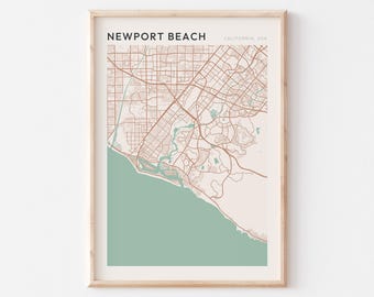 Newport Beach Karte Poster, Newport Beach Karte Poster, Newport Beach Poster, Newport Beach Wandkunst, Kalifornien, Reisegeschenk, Bauernhaus Wanddeko
