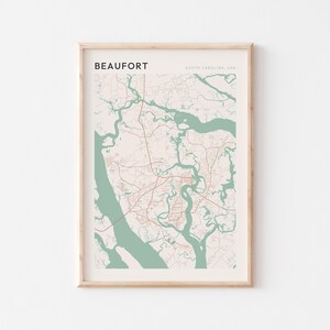Beaufort Map Poster, Beaufort Print, Beaufort Poster, Beaufort Wall Art, South Carolina, Travel Gift, Minimalist Poster
