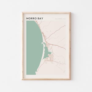 Poster con mappa di Morro Bay, stampa di Morro Bay, poster di Morro Bay, arte murale di Morro Bay, California, regalo di viaggio, decorazione murale della fattoria, regalo per lei