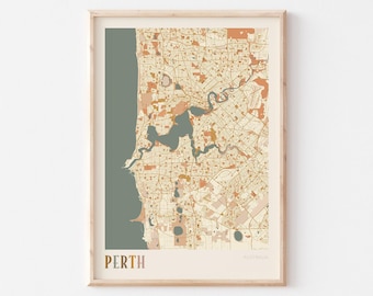 Perth Karte Poster, Perth Wandkunst, Perth Karte, Perth Poster, Perth Druck, Perth Reise, Perth Australien, Perth Karte, Perth Reise Boho Wandkunst