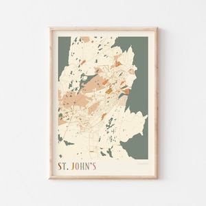 St. John's Karte Poster, St. John's Wandkunst, St. John's Stadtplan, Karte von St. John's, St. John's Karte Druck, St. John's Kanada, Boho Wandkunst