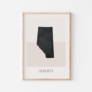 Alberta Map Poster, Alberta Print, Alberta Map Print Minimalist Boho Wall Art, Alberta Canada Art Print Decor For Home or Gift