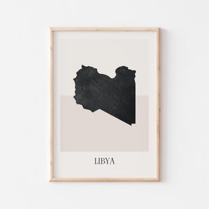 Libya Map Poster, Libya Print, Libya Map Print Minimalist Boho Wall Art, Libya Art Print Decor For Home or Gift