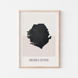Sierra Leone Map Poster, Sierra Leone Print, Sierra Leone Map Print Minimalist Boho Wall Art, Sierra Leone Art Print Decor For Home or Gift