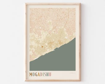 Mogadishu Map Poster, Mogadishu Print, Mogadishu Poster, Mogadishu Wall Art, Somalia Africa, Travel Gift, Boho Decor