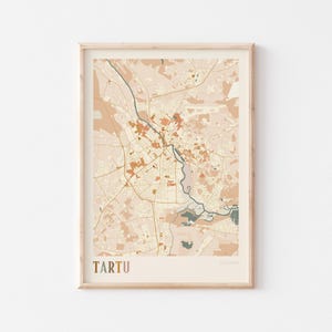 Tartu Map Poster, Tartu Print, Tartu Poster, Tartu Wall Art, Estonia, Travel Gift, Boho Decor